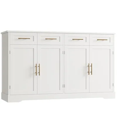 60″ Sideboard Buffet Cabinet, White
