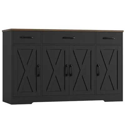55″ Sideboard with Coffee Bar, Black