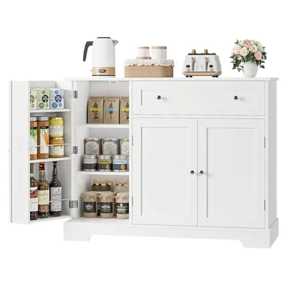 41″ Sideboard with Coffee Bar, White