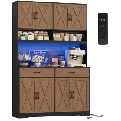 45″ Kitchen Pantry Cabinet, Brown