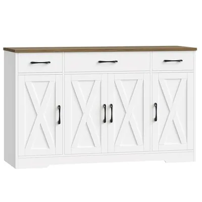 55″ Sideboard with Coffee Bar, White (HS-W95B8)