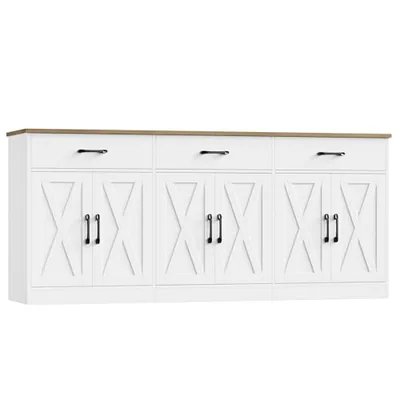 71″ Sideboard Buffet Cabinet, White (HS-4XZNS)