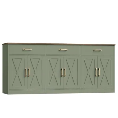 71″ Sideboard Buffet Cabinet, Green