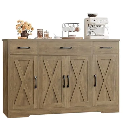 55″ Sideboard with Coffee Bar, Brown (HS-R27T8)