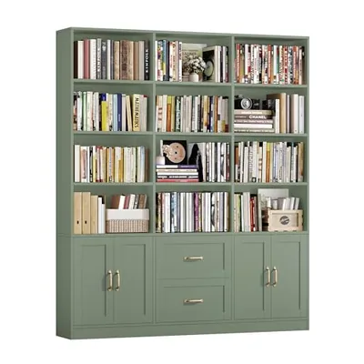 59″ Triple Wide Bookshelf, Green