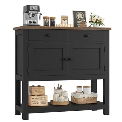 35″ Farmhouse Console Table, Black