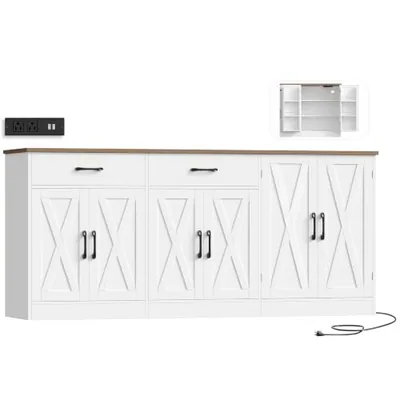 71″ Sideboard with Coffee Bar, White (HS-VZHN3)