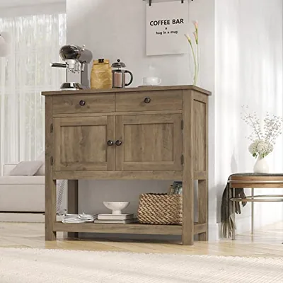 35″ Farmhouse Console Table, Brown